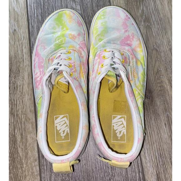 Vans Juniors Youth US Size 4 Elastic Tie Dye Canvas Cyber Yellow Sneaker Shoes - Picture 9 of 11